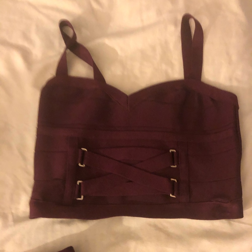 Wine Bebe bandage crop top